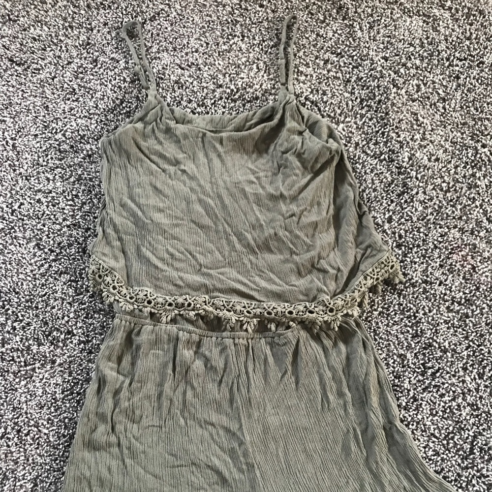 Olive green forever 21 spaghetti strap romper